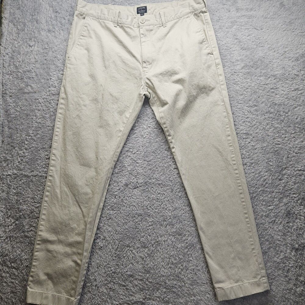 J.Crew Mens Beige The Driggs Chino Pants 35x32 Khaki Preppy Classic